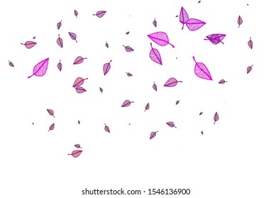Light Pink vector sketch pattern. New colorful illustration in doodle style with leaves. Pattern for wallpapers and coloring books.