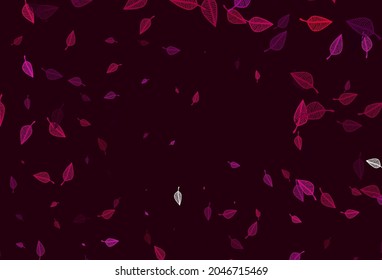 Light Pink vector sketch pattern. Colorful illustration in doodle style with leaves. The template for background of cell phones.