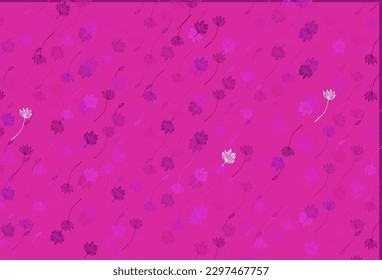 Light Pink vector sketch template. Decorative illustration with abstract colorful leaves. New template for your brand book.