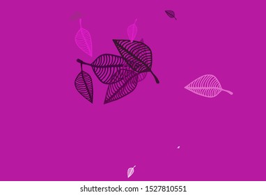 Light Pink vector sketch texture. Brand new colorful illustration in modern style with leaves. The template for background of cell phones.