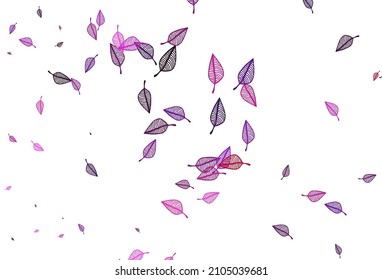 Light Pink vector sketch texture. Sketchy doodles with colorful gradient leaves. Pattern for coloring books and pages for kids.