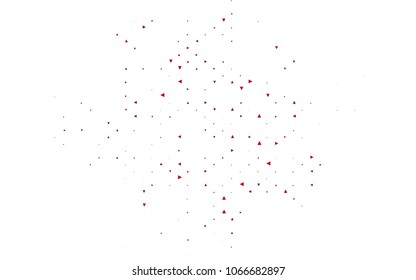 Light Pink vector of small triangles on white background. Illustration of abstract texture of triangles. Pattern design for banner, poster, cover.