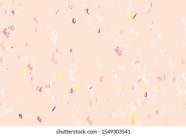 Light Pink vector template with 30, 50, 90% selling. Shining colorful illustration with isolated selling prices. Design for business ads, commercials.
