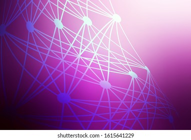 Light Pink vector template with artificial intelligence structure. Abstract illustration with links and dots of AI. Pattern for science, futuristic designs.