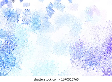 Light Pink vector template with artificial intelligence structure. Abstract illustration with links and dots of AI. Template for ads of intellect, innovations.