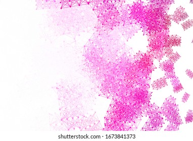 Light Pink vector template with artificial intelligence structure. Colorful design in simple style with AI links. Smart design for promotion of bid data.