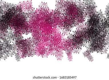 Light Pink vector template with artificial intelligence structure. Abstract illustration with links and dots of AI. Template for ads of intellect, innovations.
