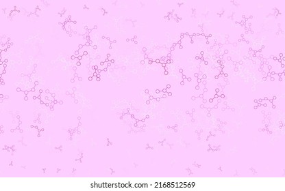 Light Pink vector template with artificial intelligence structure. Colored AI structure with gradient lines and dots. Pattern for science, futuristic designs.