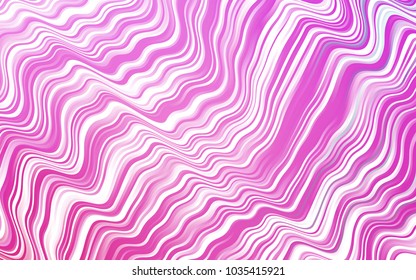 Light Pink vector template with bent lines. Shining crooked illustration in marble style. Marble design for your web site.
