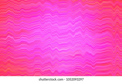 Light Pink vector template with bent lines. A sample with blurred bubble shapes. A new texture for your  ad, booklets, leaflets.
