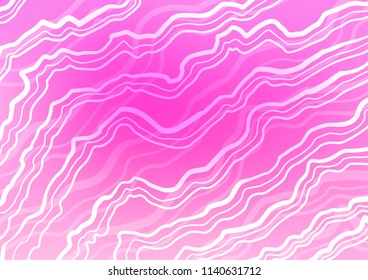 Light Pink vector template with bent lines. Creative illustration in halftone marble style with gradient. Marble style for your business design.
