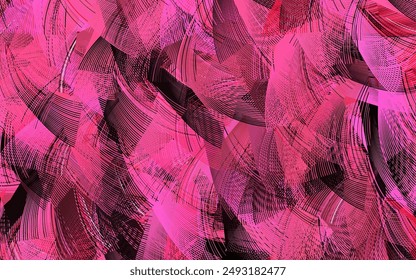Hellrosa Vektorgrafik Vorlage mit gebogenen Linien. Brande neue bunte Illustration im geschwungenen Stil. Business-Design für Poster, Banner.