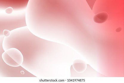 Light Pink vector template with bubble shapes. Blurred geometric sample with gradient bubbles.  The template for cell phone backgrounds.