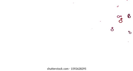 Light Pink vector template with businesswoman signs. Colorful illustration with gradient feminism shapes. Design for landing pages.