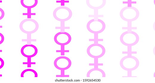 Light Pink vector template with businesswoman signs. Abstract illustration with a depiction of women's power. Sample for your web designers.