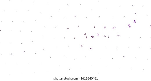 Light Pink vector template with businesswoman signs. Illustration with signs of women's strength and power. Background for International Women’s Day.