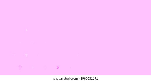 Light Pink vector template with businesswoman signs. Abstract illustration with a depiction of women power. Simple design for your web site.