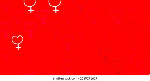 Light Pink vector template with businesswoman signs. Illustration with signs of women strength and power. Simple design for your web site.