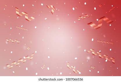 Light Pink vector template with carnival confetti. Beautiful colored illustration with ribbon in celebration style. Beautiful design for your business advert of anniversary.