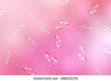 Plantilla de vector rosa claro en estilo carnaval. Ilustración colorida con símbolos y señales de Navidad. Patrón de folletos, folletos educativos.