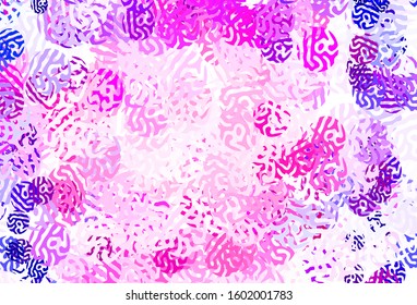 Light Pink vector template with chaotic shapes. Decorative design in abstract style with random forms. Simple design for your web site.