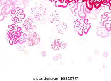 Light Pink vector template with chaotic shapes. Decorative design in abstract style with random forms. Best smart design for your business.