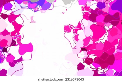 Plantilla vectorial rosa claro con formas caóticas. Ilustración con formas gradientes coloridas en estilo abstracto. Diseño moderno para su tarjeta de visita.
