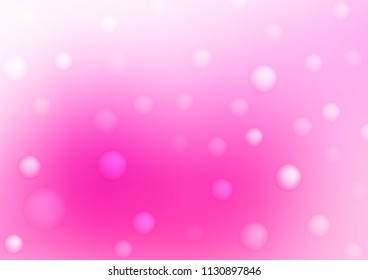 Light Pink vector template with circles. Beautiful colored illustration with blurred circles in nature style. The pattern can be used for aqua ad, booklets.