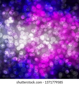 Light Pink vector template with circles. Abstract decorative design in gradient style with bubbles. Design for your commercials.