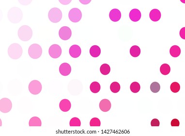 Light Pink vector template with circles. Blurred bubbles on abstract background with colorful gradient. Template for your brand book.