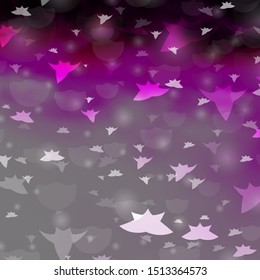 Light Pink vector template with circles, stars. Colorful illustration with gradient dots, stars. Pattern for design of fabric, wallpapers.