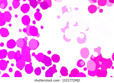 Light Pink vector template with circles. Blurred decorative design in abstract style with bubbles. Pattern for textures of wallpapers.