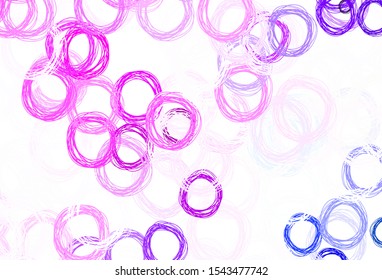 Light Pink vector template with circles. Modern abstract illustration with colorful water drops. Pattern for ads, leaflets.