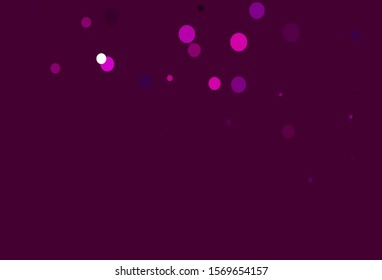 Light Pink vector template with circles. Blurred bubbles on abstract background with colorful gradient. Pattern of water, rain drops.
