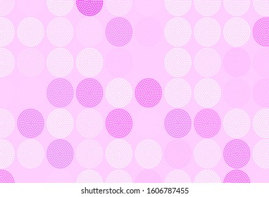 Light Pink vector template with circles. Illustration with set of shining colorful abstract circles. Design for poster, banner of websites.