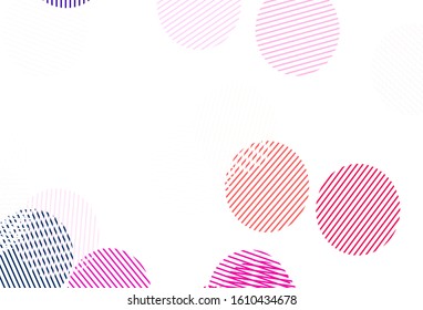 Light Pink vector template with circles. Modern abstract illustration with colorful water drops. Pattern for ads, leaflets.