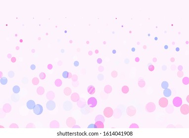 Light Pink vector template with circles. Abstract illustration with colored bubbles in nature style. Pattern for textures of wallpapers.