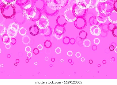 Light Pink vector template with circles. Beautiful colored illustration with blurred circles in nature style. New template for your brand book.