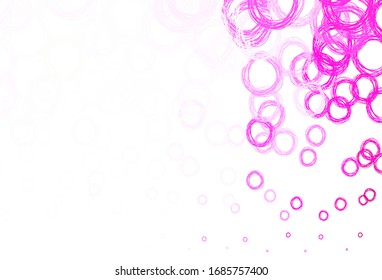 Light Pink vector template with circles. Beautiful colored illustration with blurred circles in nature style. New template for your brand book.