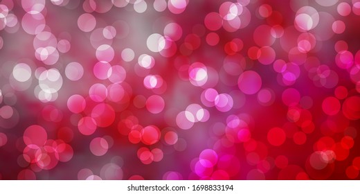 Light Pink vector template with circles. Colorful illustration with gradient dots in nature style. Design for your commercials.