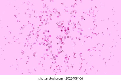 Light Pink vector template with circles. Abstract illustration with colored bubbles in nature style. Pattern for futuristic ad, booklets.