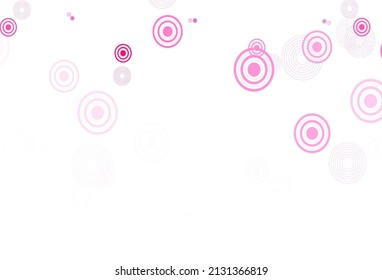 Light Pink vector template with circles. Glitter abstract illustration with blurred drops of rain. Pattern for textures of wallpapers.