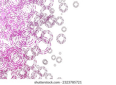 Plantilla de vector rosa claro con círculos. Ilustración abstracta moderna con gotas de agua coloridas. Diseño para afiches, pancartas.