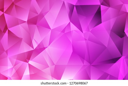 Light Pink vector template with crystals, triangles. Beautiful illustration with triangles in nature style. Best design for your ad, poster, banner.