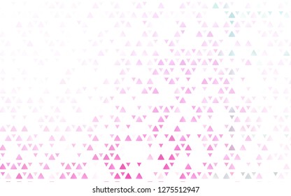 Light Pink vector template with crystals, triangles. Modern abstract illustration with colorful triangles. Best design for your ad, poster, banner.