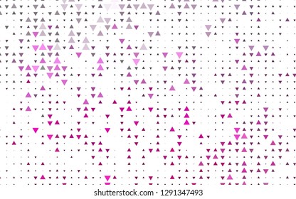 Light Pink vector template with crystals, triangles. Beautiful illustration with triangles in nature style. Best design for your ad, poster, banner.