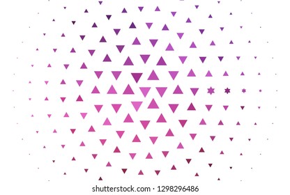 Light Pink vector template with crystals, triangles. Glitter abstract illustration with triangular shapes. Pattern can be used for websites.