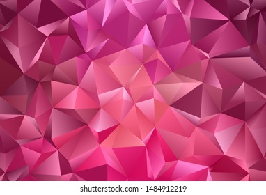 Light Pink vector template with crystals, triangles. Illustration with set of colorful triangles. Pattern for booklets, leaflets