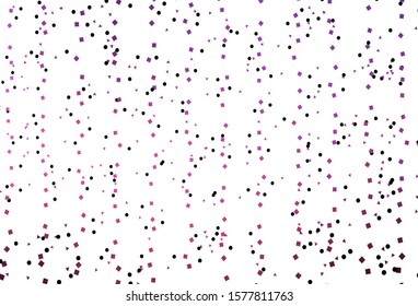 Light Pink vector template with crystals, circles, squares. Illustration with set of colorful circles, triangles, squares. Pattern for commercials.