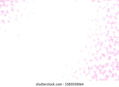 Light Pink vector template with crystals, circles. Decorative design in abstract style with lines, dots. Pattern for websites.